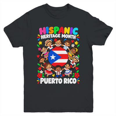 Hispanic Heritage Month Puerto Rico Flag Boys Girls Kids Youth Shirt | teecentury