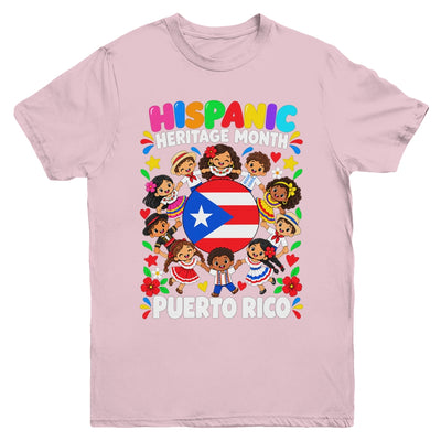 Hispanic Heritage Month Puerto Rico Flag Boys Girls Kids Youth Shirt | teecentury