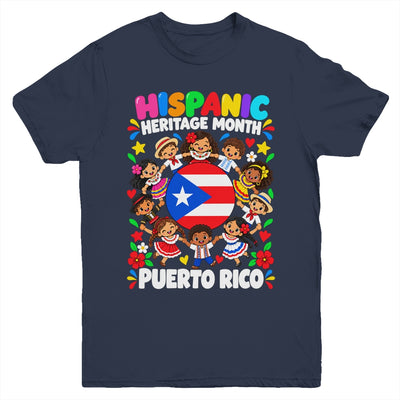 Hispanic Heritage Month Puerto Rico Flag Boys Girls Kids Youth Shirt | teecentury