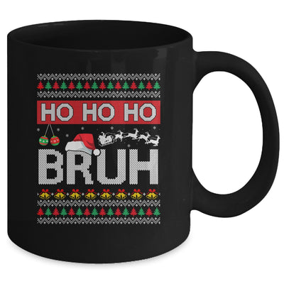 Ho Ho Ho Bruh Funny Christmas Ugly Holiday Santa Hat Mug | teecentury