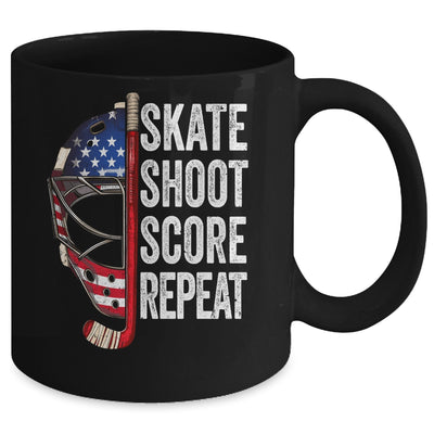 Hockey Player USA American Flag 4th Of July Men Women Kids Mug | teecentury