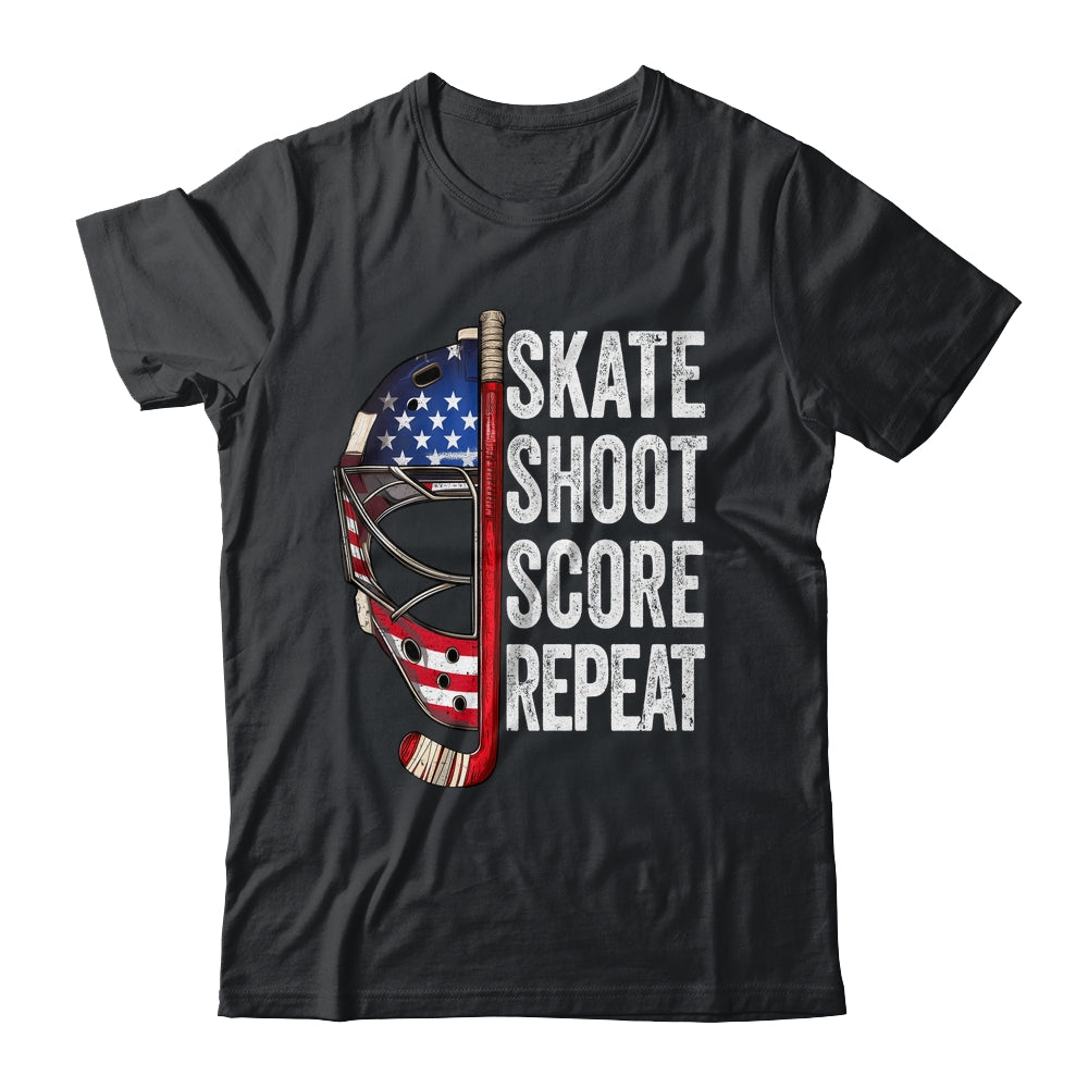 Hockey Player USA American Flag 4th Of July Men Women Kids Shirt & Hoodie | teecentury