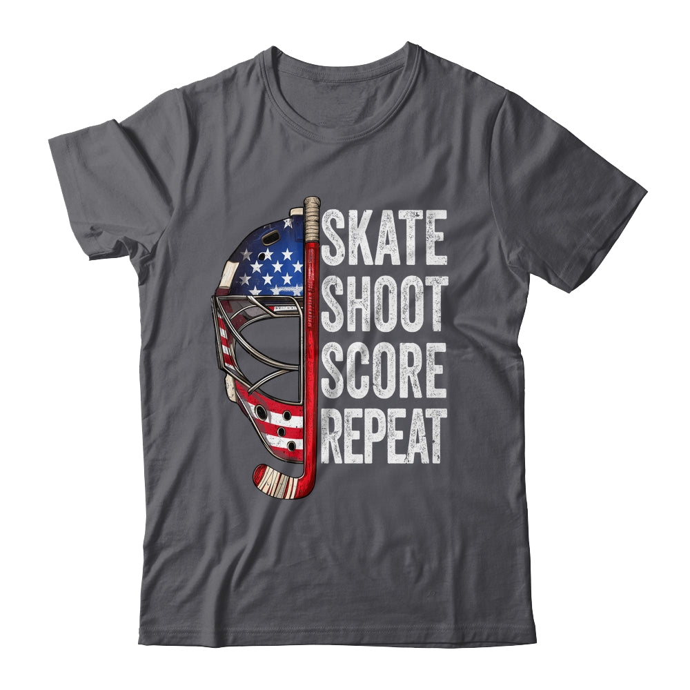 Hockey Player USA American Flag 4th Of July Men Women Kids Shirt & Hoodie | teecentury