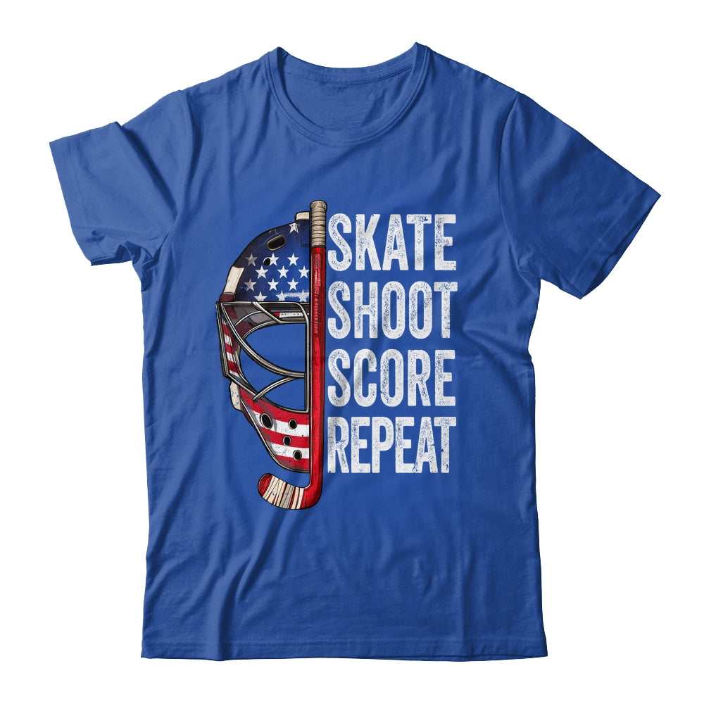 Hockey Player USA American Flag 4th Of July Men Women Kids Shirt & Hoodie | teecentury