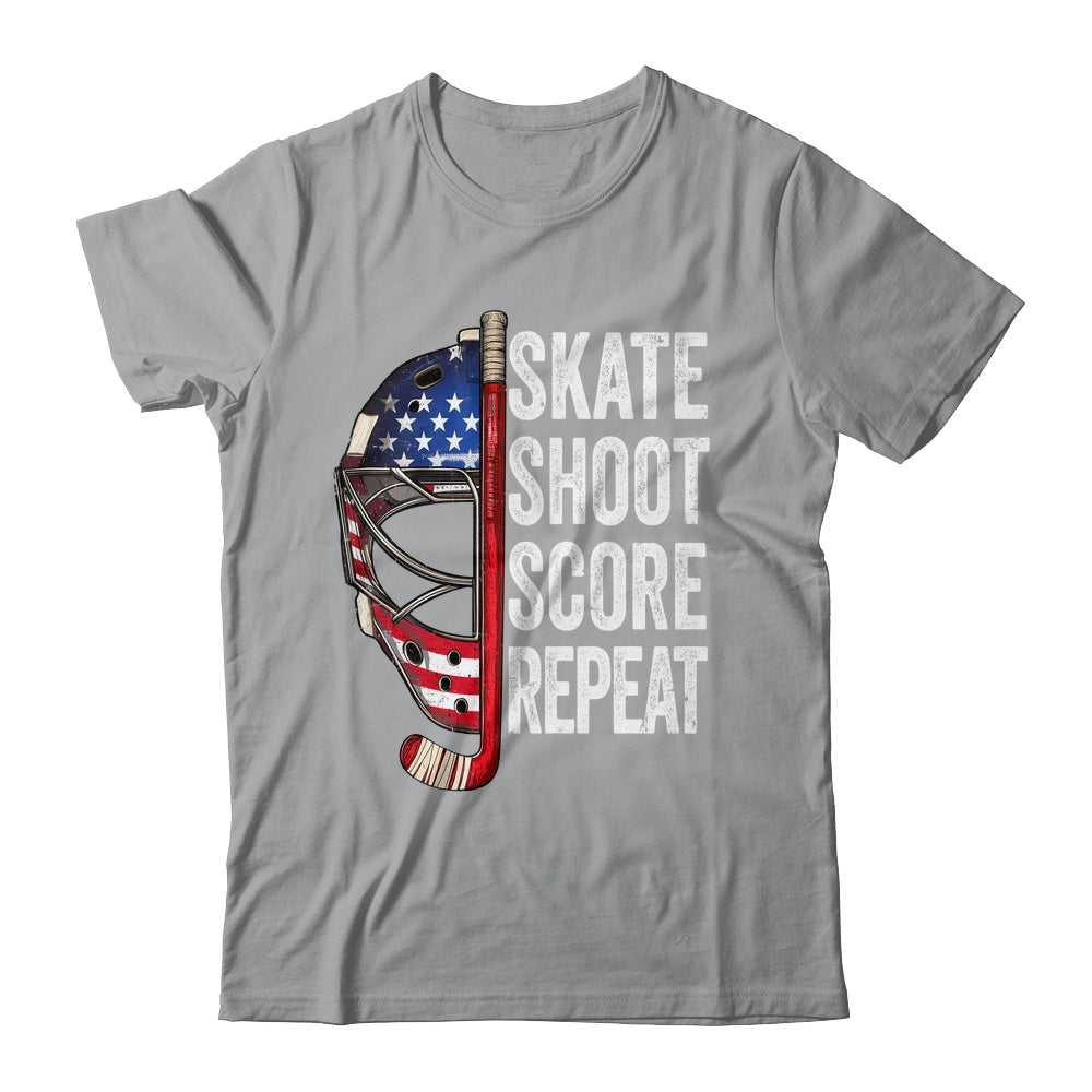 Hockey Player USA American Flag 4th Of July Men Women Kids Shirt & Hoodie | teecentury
