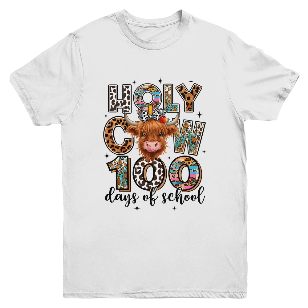 Holy Cow 100 Days Of School 100th Day Smarter Teacher Kids Youth Shirt | teecentury