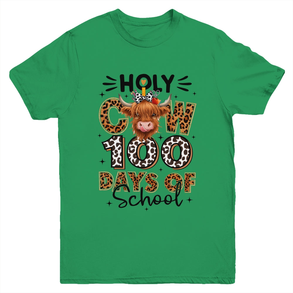 Holy Cow 100 Days Of School Girls 100th Day Teacher Kids Youth Shirt | teecentury