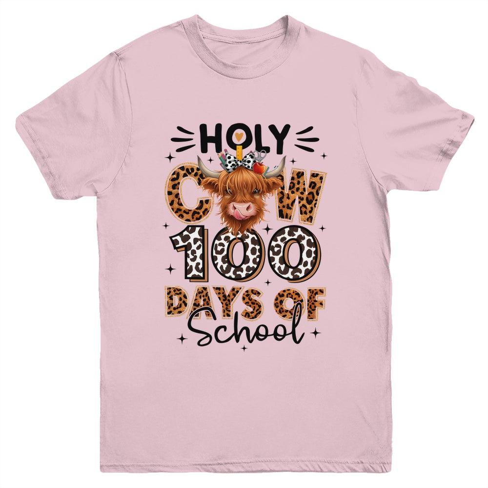 Holy Cow 100 Days Of School Girls 100th Day Teacher Kids Youth Shirt | teecentury