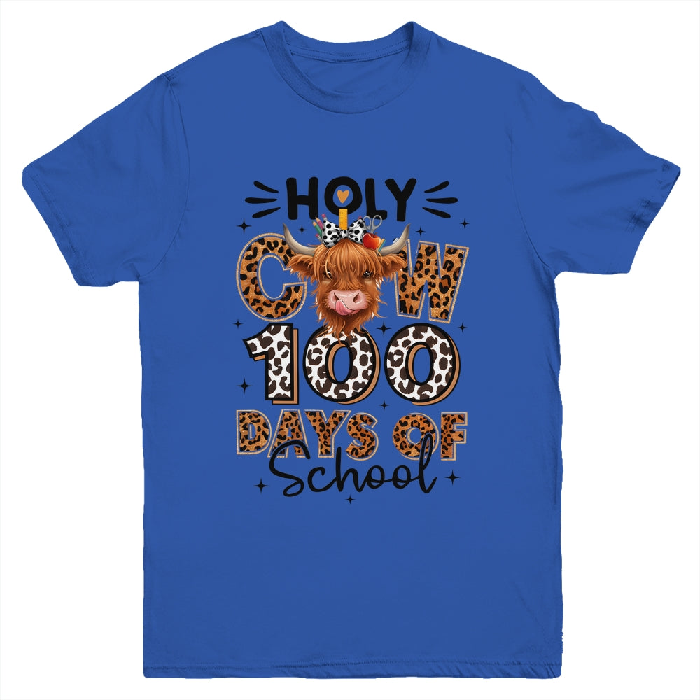Holy Cow 100 Days Of School Girls 100th Day Teacher Kids Youth Shirt | teecentury