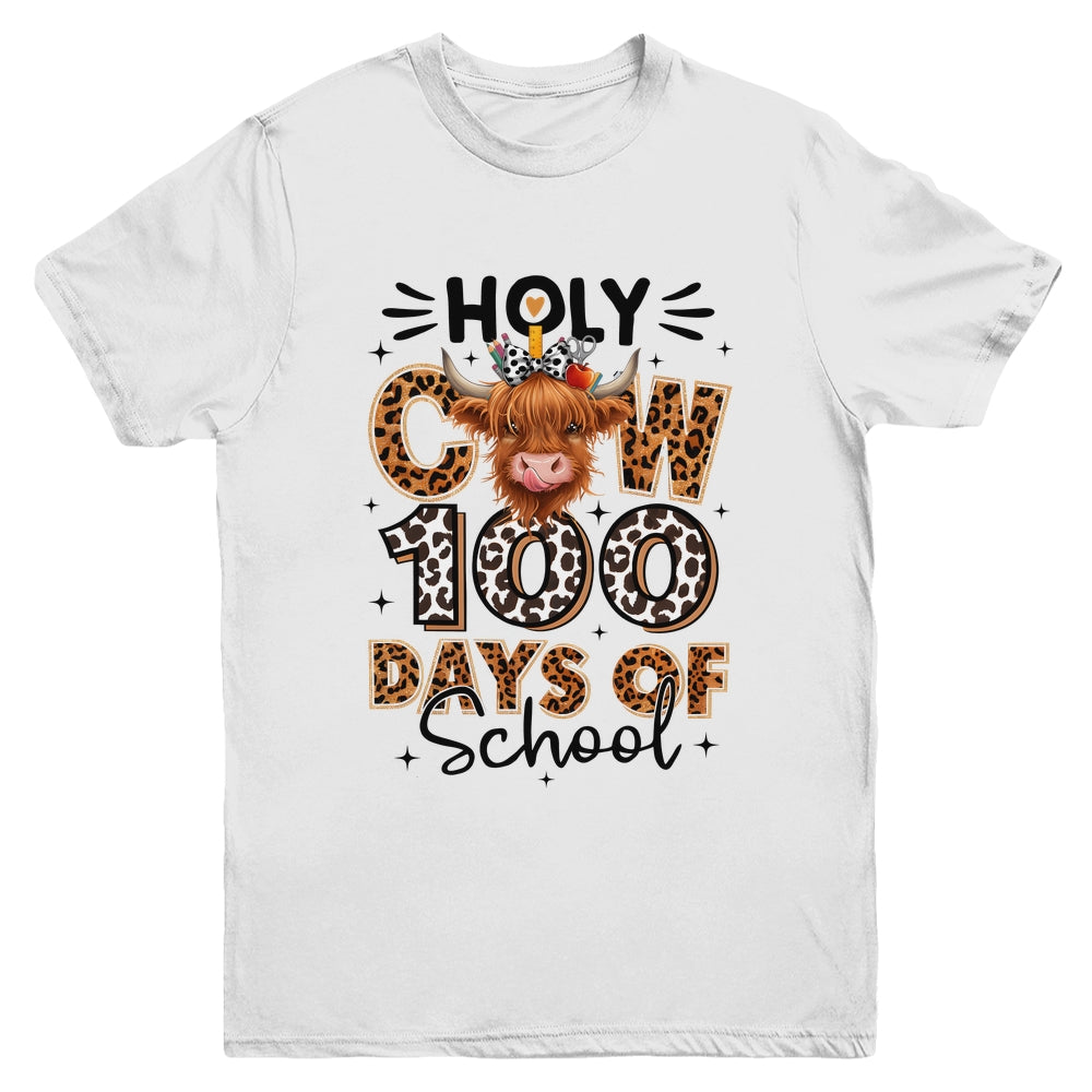 Holy Cow 100 Days Of School Girls 100th Day Teacher Kids Youth Shirt | teecentury
