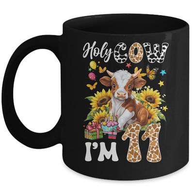 Holy Cow I'm 11 Years Old Farm Cow Sunflowers 11th Birthday Mug | teecentury