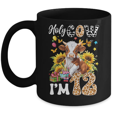 Holy Cow I'm 12 Years Old Farm Cow Sunflowers 12th Birthday Mug | teecentury
