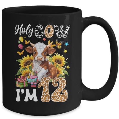 Holy Cow I'm 12 Years Old Farm Cow Sunflowers 12th Birthday Mug | teecentury