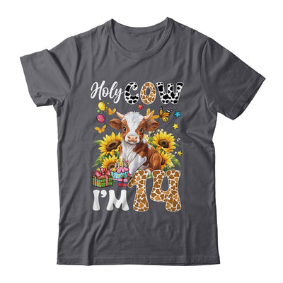 Holy Cow I'm 14 Years Old Farm Cow Sunflowers 14th Birthday Shirt & Hoodie | teecentury