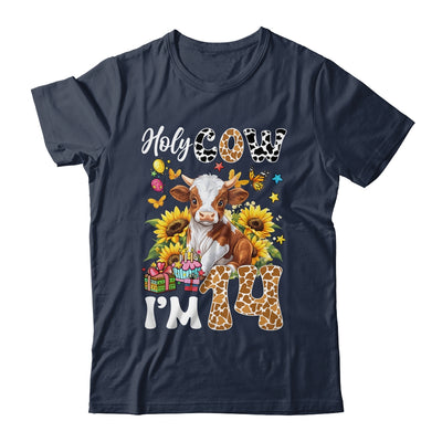 Holy Cow I'm 14 Years Old Farm Cow Sunflowers 14th Birthday Shirt & Hoodie | teecentury