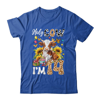 Holy Cow I'm 14 Years Old Farm Cow Sunflowers 14th Birthday Shirt & Hoodie | teecentury