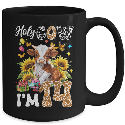 Holy Cow I'm 14 Years Old Farm Cow Sunflowers 14th Birthday Mug | teecentury