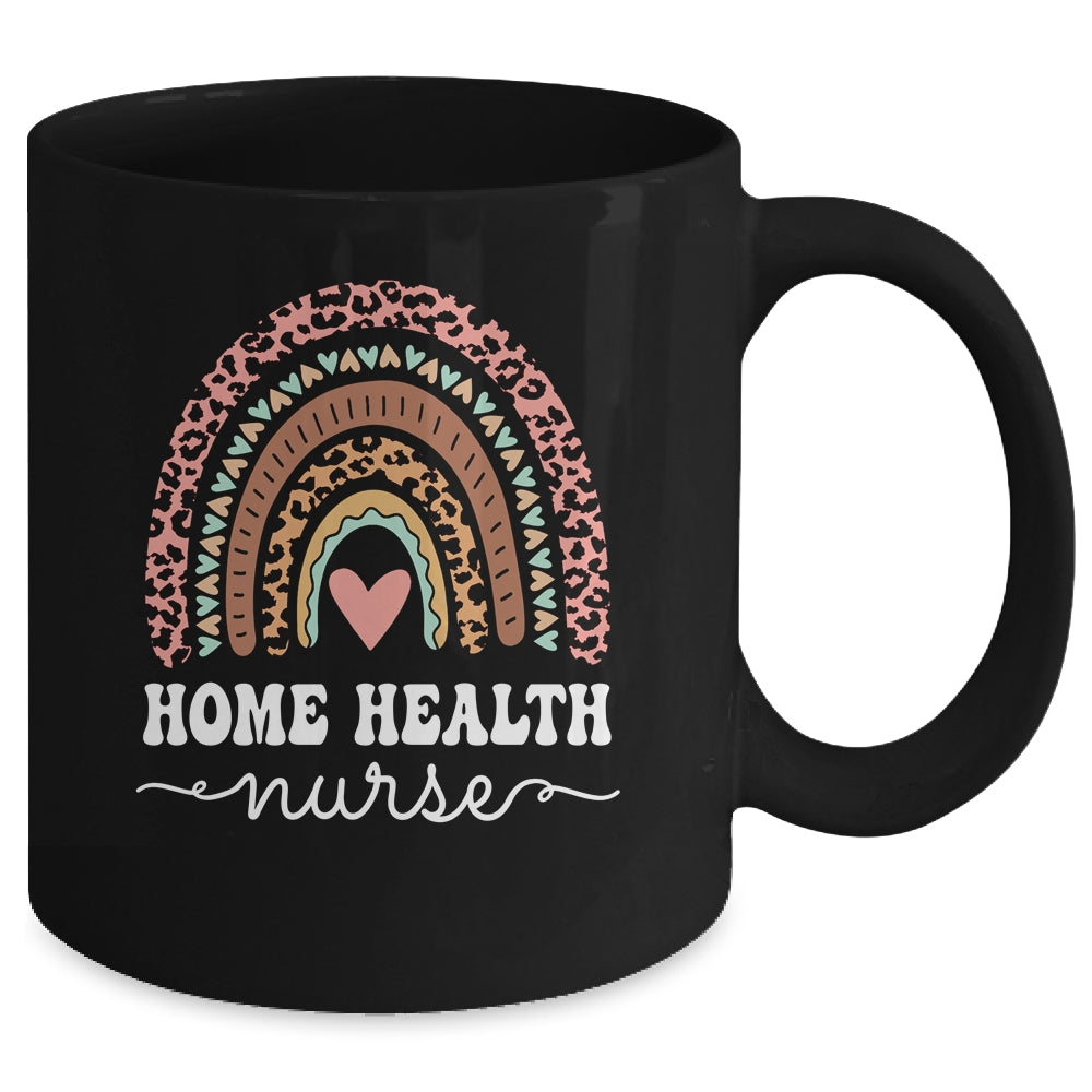 Home Health Nurse Home Care Nursing Rainbow Leopard Mug | teecentury