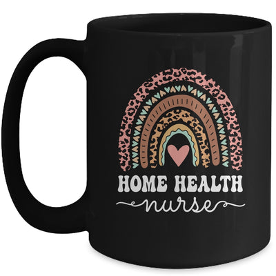 Home Health Nurse Home Care Nursing Rainbow Leopard Mug | teecentury