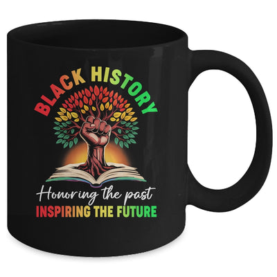 Honoring Past Inspiring Future Black History Month Fist Tree Mug | teecentury