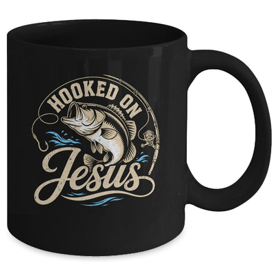Hooked On Jesus Christian Fishing Bass Faith Mug | teecentury