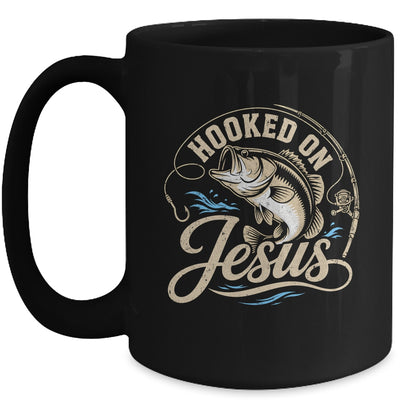 Hooked On Jesus Christian Fishing Bass Faith Mug | teecentury