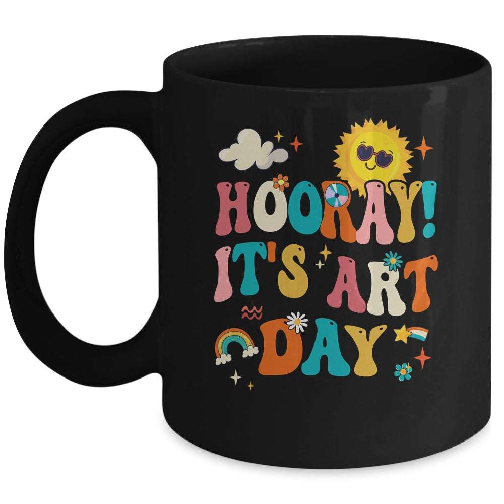 Hooray It's Art Day Art Teacher Rainbow Cute Student Teacher Mug | teecentury
