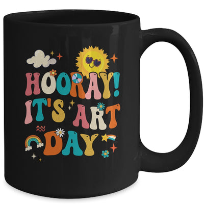 Hooray It's Art Day Art Teacher Rainbow Cute Student Teacher Mug | teecentury