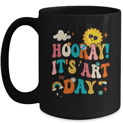 Hooray It's Art Day Art Teacher Rainbow Cute Student Teacher Mug | teecentury