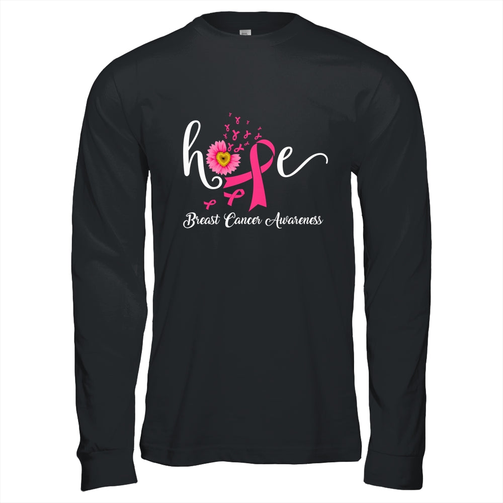 Hope Breast Cancer Pink Ribbons Sunflower October Month Shirt & Hoodie | teecentury