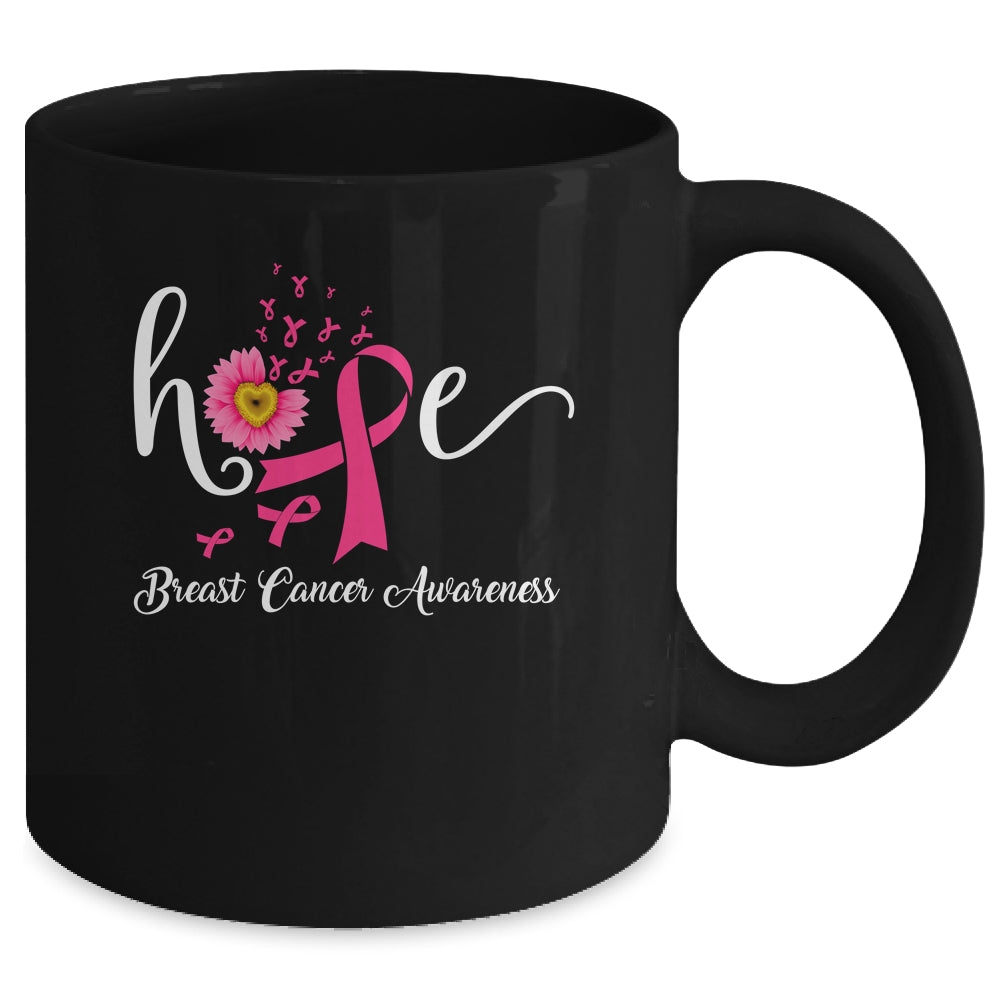 Hope Breast Cancer Pink Ribbons Sunflower October Month Mug | teecentury