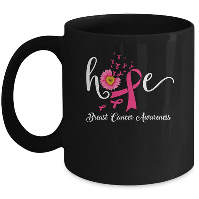 Hope Breast Cancer Pink Ribbons Sunflower October Month Mug | teecentury