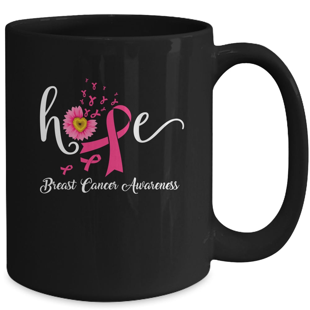 Hope Breast Cancer Pink Ribbons Sunflower October Month Mug | teecentury