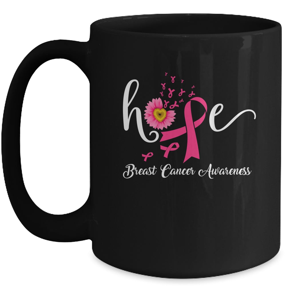 Hope Breast Cancer Pink Ribbons Sunflower October Month Mug | teecentury