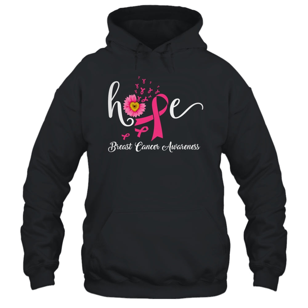 Hope Breast Cancer Pink Ribbons Sunflower October Month Shirt & Hoodie | teecentury