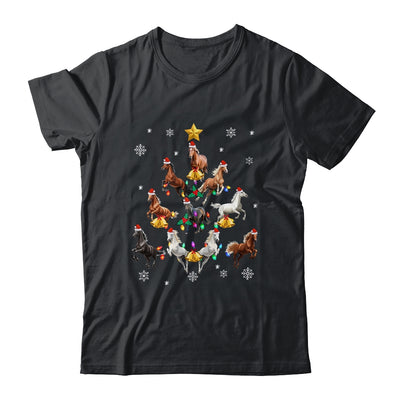 Horses Christmas Tree Horse Lover Xmas For Women Girls Shirt & Sweatshirt | teecentury