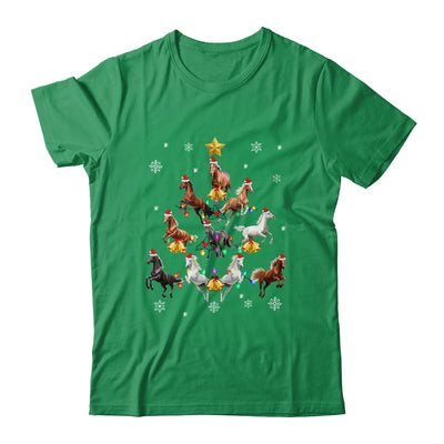 Horses Christmas Tree Horse Lover Xmas For Women Girls Shirt & Sweatshirt | teecentury