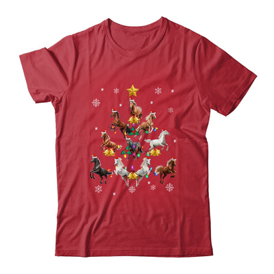 Horses Christmas Tree Horse Lover Xmas For Women Girls Shirt & Sweatshirt | teecentury