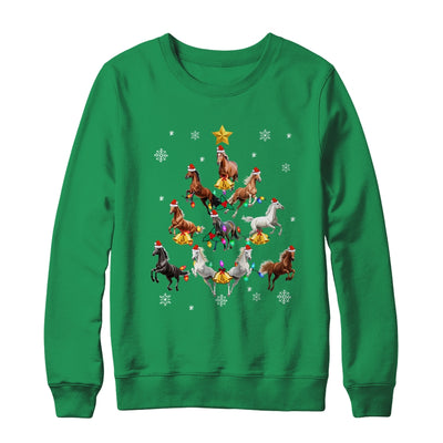 Horses Christmas Tree Horse Lover Xmas For Women Girls Shirt & Sweatshirt | teecentury