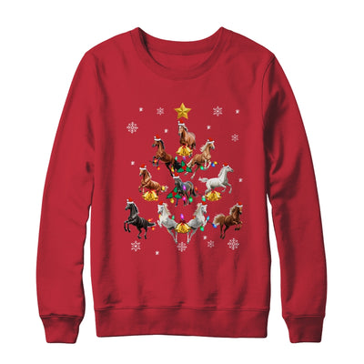 Horses Christmas Tree Horse Lover Xmas For Women Girls Shirt & Sweatshirt | teecentury