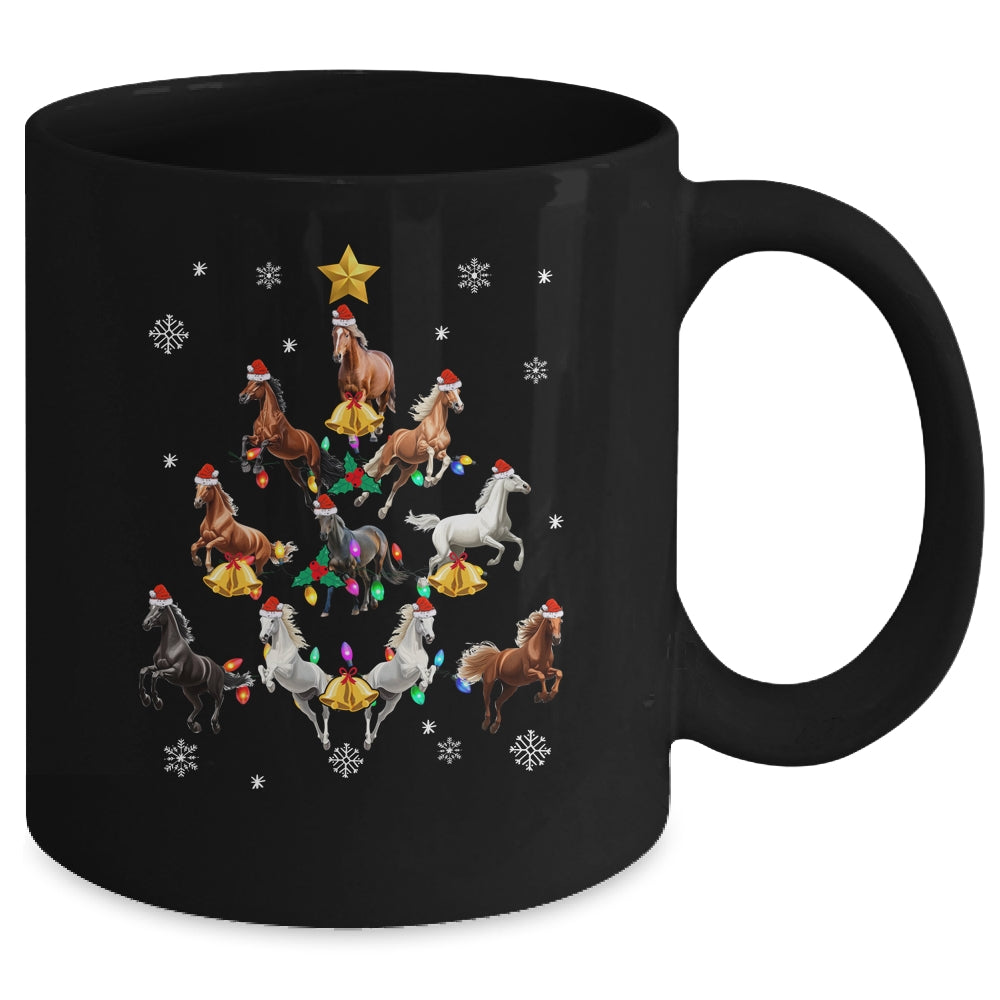 Horses Christmas Tree Horse Lover Xmas For Women Girls Mug | teecentury