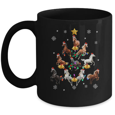 Horses Christmas Tree Horse Lover Xmas For Women Girls Mug | teecentury