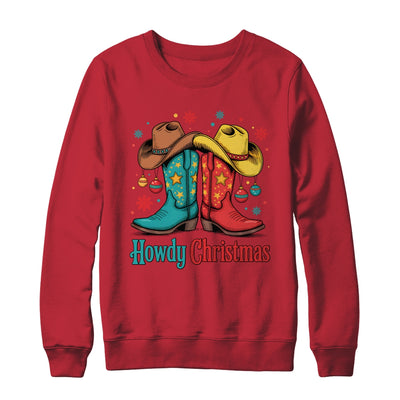 Howdy Christmas Xmas Cowboy Boots Western Men Holiday Shirt & Sweatshirt | teecentury
