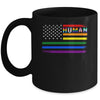 Human USA LGBT Flag Gay Pride Transgender Rainbow Lesbian Mug | teecentury