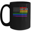 Human USA LGBT Flag Gay Pride Transgender Rainbow Lesbian Mug | teecentury