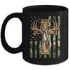 Hunting Fishing Faith Deer Cross Camouflage Flag Christian Mug | teecentury