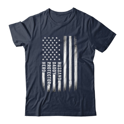 Husband Daddy Protector Hero Fathers Day American Flag Shirt & Hoodie | teecentury