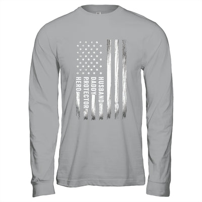 Husband Daddy Protector Hero Fathers Day American Flag Shirt & Hoodie | teecentury