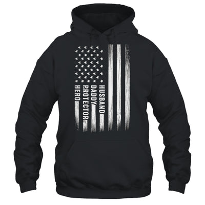 Husband Daddy Protector Hero Fathers Day American Flag Shirt & Hoodie | teecentury