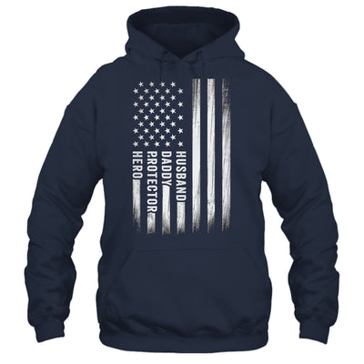 Husband Daddy Protector Hero Fathers Day American Flag Shirt & Hoodie | teecentury